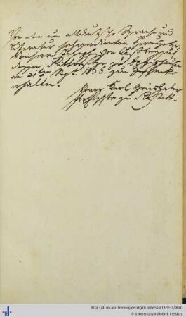 Besitzvermerk Franz Karl Grieshabers.