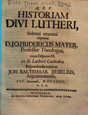 Historiam Divi Lutheri