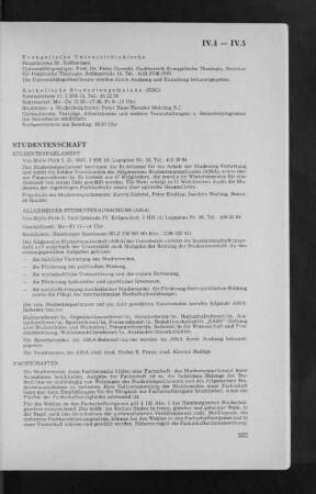 IV.5 Studentenschaft