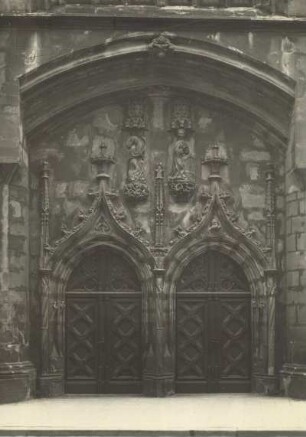 Görlitz, Frauenkirche. Westportal mit Verkündigungsgruppe