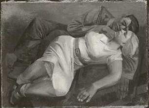 Bergander, Rudolf: Liegendes Paar. Öl auf Leinwand; 50 x 70 cm. 1932 (bezeichnet und datiert)