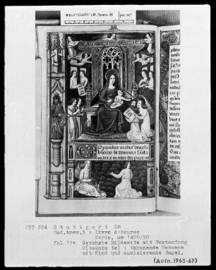 Lateinisches Stundenbuch (Livre d'heures) — Bildseite mit zwei Miniaturen und Textanfang, Folio 11verso