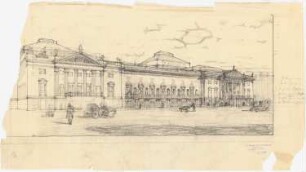 Königliche Oper (auch: Staatsoper unter den Linden, Lindenoper), Berlin Erweiterung - IV. Projekt: Perspektivische Ansicht