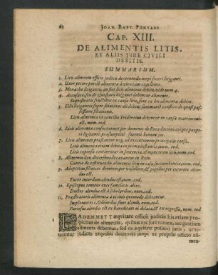 Cap. XIII. De Alimentis Litis, Et Aliis Iure Civili Debitis.
