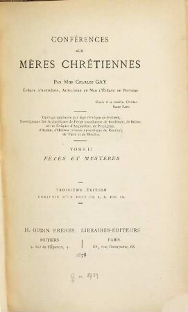 Conférences aux mères chrétiennes, 2
