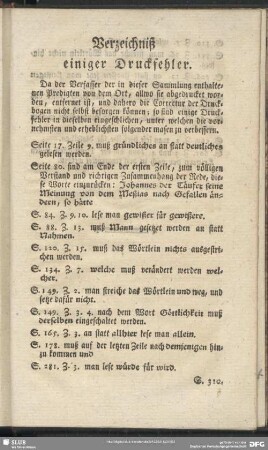 Verzeichniß einiger Druckfehler