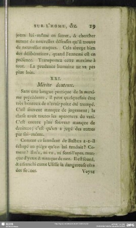 XXI. Mérite deuteux