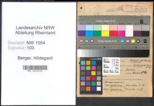 Entnazifizierung Hildegard Berger , geb. 09.12.1906 ()