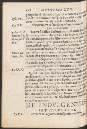 De Indulgentiis Articulus XXIII.