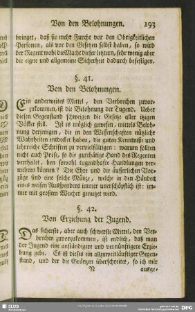 §. 41. Von den Belohnungen