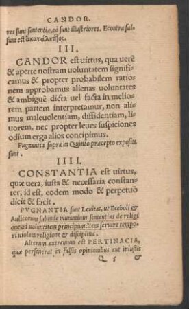 III. Candor ...