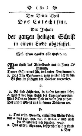 III. Ein kurzer doch hinlänglicher Inhalt der ganzen heiligen Schrift in einem Liede.