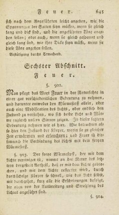 Sechster Abschnitt. Feuer