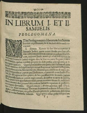In Librum I. Et II. Samuelis.