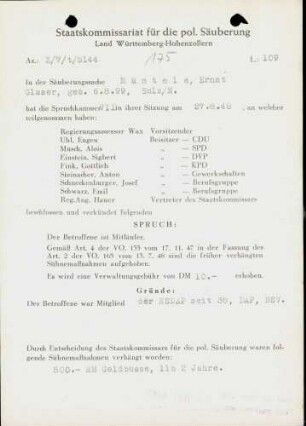 Mäntele, Ernst