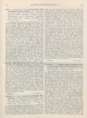 613-614 [Rezension] Homanner, Wilhelm, Die Dauer der öffentlichen Wirksamkeit Jesu. Eine patristisch-exegetische Studie