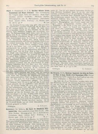 613-614 [Rezension] Homanner, Wilhelm, Die Dauer der öffentlichen Wirksamkeit Jesu. Eine patristisch-exegetische Studie