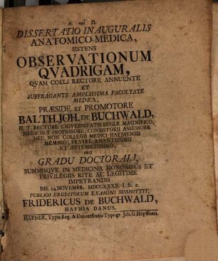 Diss. inaug. anat. med. sistenes observationum quadrigam