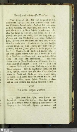 XXII. An einen jungen Dichter