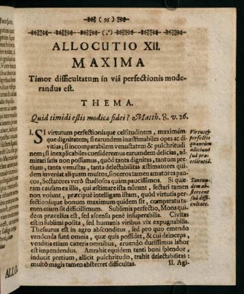 95-102, Allocutio XII. Maxima. Timor difficultatum in viâ perfectionis moderandus est