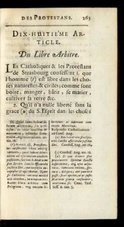 Dix-Huitiéme Article. Du Libre Arbitre.