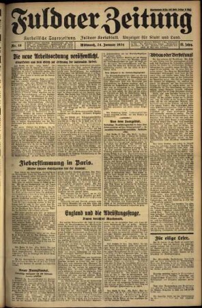 Ausgabe vom Mittwoch, den 24. Januar 1934.
