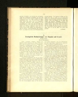 11. Zoologische Beobachtungen von Ruanda und Urundi.