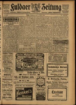 Zweite Ausgabe vom Mittwoch, den 29. April 1903.