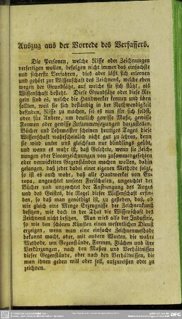 Auszug aus der Vorrede des Verfassers