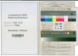 Entnazifizierung Wilhelm Mahsfeller , geb. 28.03.1892 (Bahnbeamter)