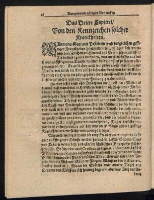Das Dritte Capittel/ Von den Kennzeichen solcher Kranckheiten.