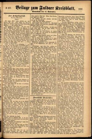 Zweite Ausgabe vom Samstag, den 11. September 1897.