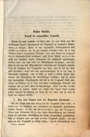 Zur Dogmatik