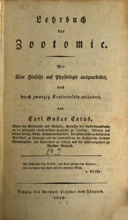 Lehrbuch der Zootomie. 1. Text