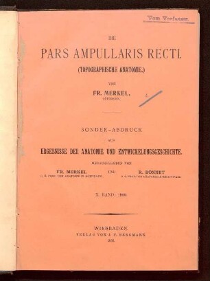 Die Pars ampullaris recti : (topographische Anatomie)