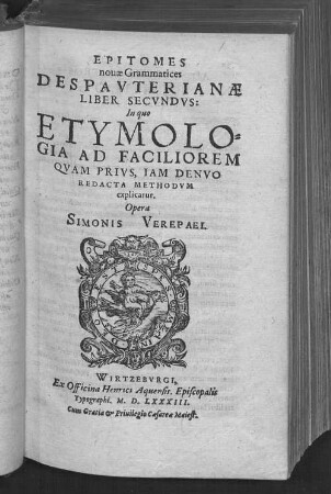 2: In quo Etymologia Ad Faciliorem Qvam Privs, Iam Denvo Redacta Methodvm explicatur