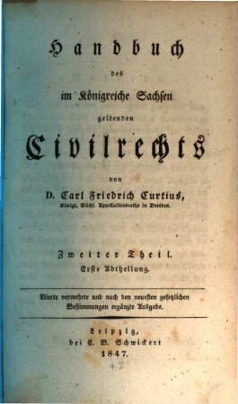 Handbuch des im Königreiche Sachsen geltenden Civilrechts. 2,1