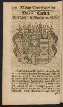 Das XI. Capitel. Vom Wapen der Grafen von Nassau