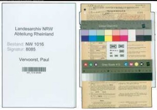 Entnazifizierung Paul Vervoorst , geb. 07.10.1920 (Molkereigeselle)