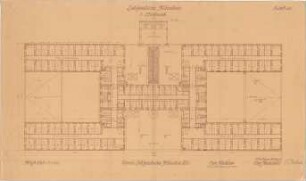 Fischer, Theodor; München - Westend, Bergmannstr.; Ledigenheim - Grundriss 1. OG