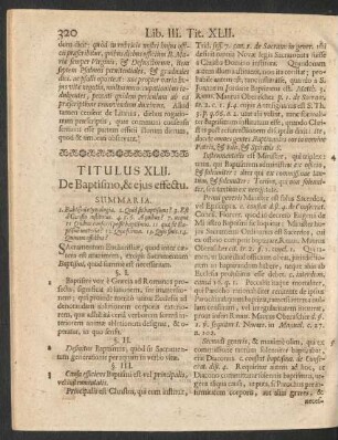 Titulus XLII. De Baptismo, & ejus effectu