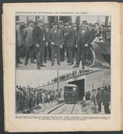 Inauguración del Subterráneo del Ferrocarril del Oeste - [Ilustración]