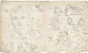 Gärtner, Friedrich von; Frühe Zeichnungen - Portrait (Studien)