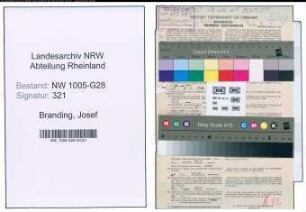 Entnazifizierung Josef Branding , geb. 19.11.1893 (Postsekretaer)