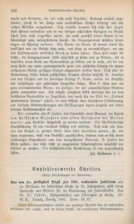 212-216 Empfehlenswerthe Schriften