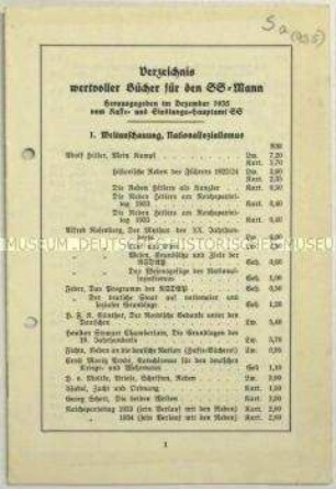 Verzeichnis nationalsozialistischer Literatur