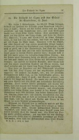 25. Die Schlacht bei Ligny und das Gefecht bei Quatrebras, 16. Juni