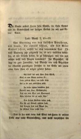 Sehet euch vor vor den falschen Propheten! : Predigt über Matth. 7, 15 - 23 gehalten am VIII. Trinitatis-Sonntage in der Kirche zu St. Sebald