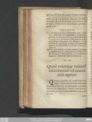 Tit. IV. Quod cuiusque universitatis nomine vel contra eam agatur.