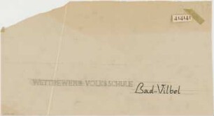 Grund, Peter; Bad Vilbel; Ernst Reuter Schule - Schriftzug: Wettbewerb Volksschule Bad Vilbel